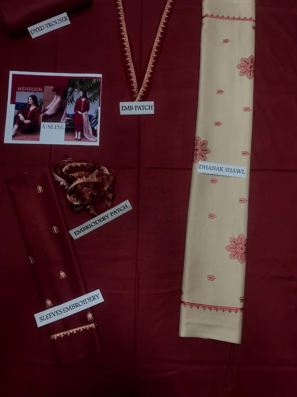 URGE DHANAK 3PC EMBROIDERED