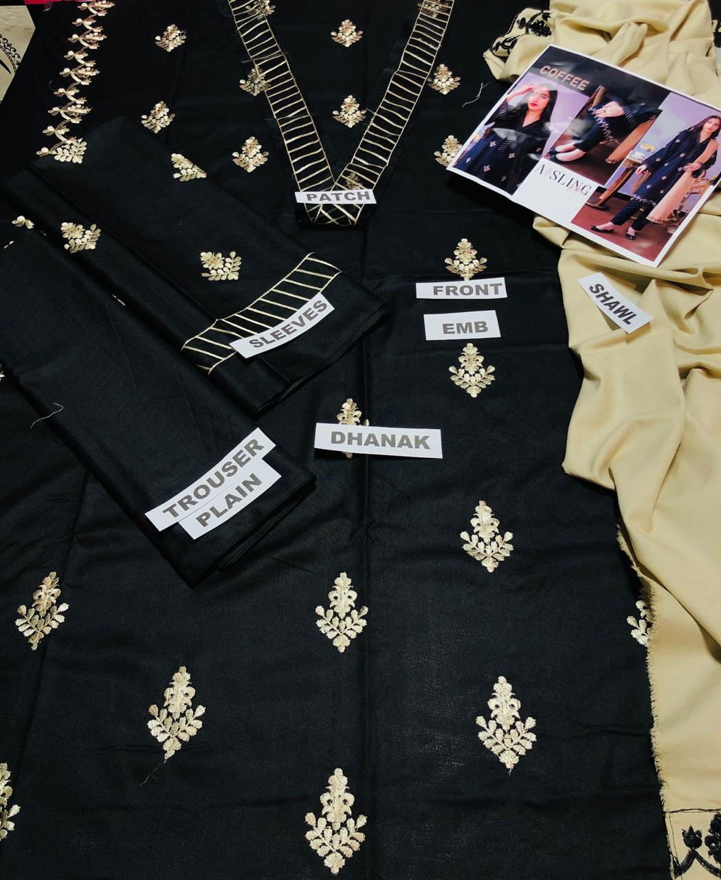 URGE DHANAK 3PC EMBROIDERED