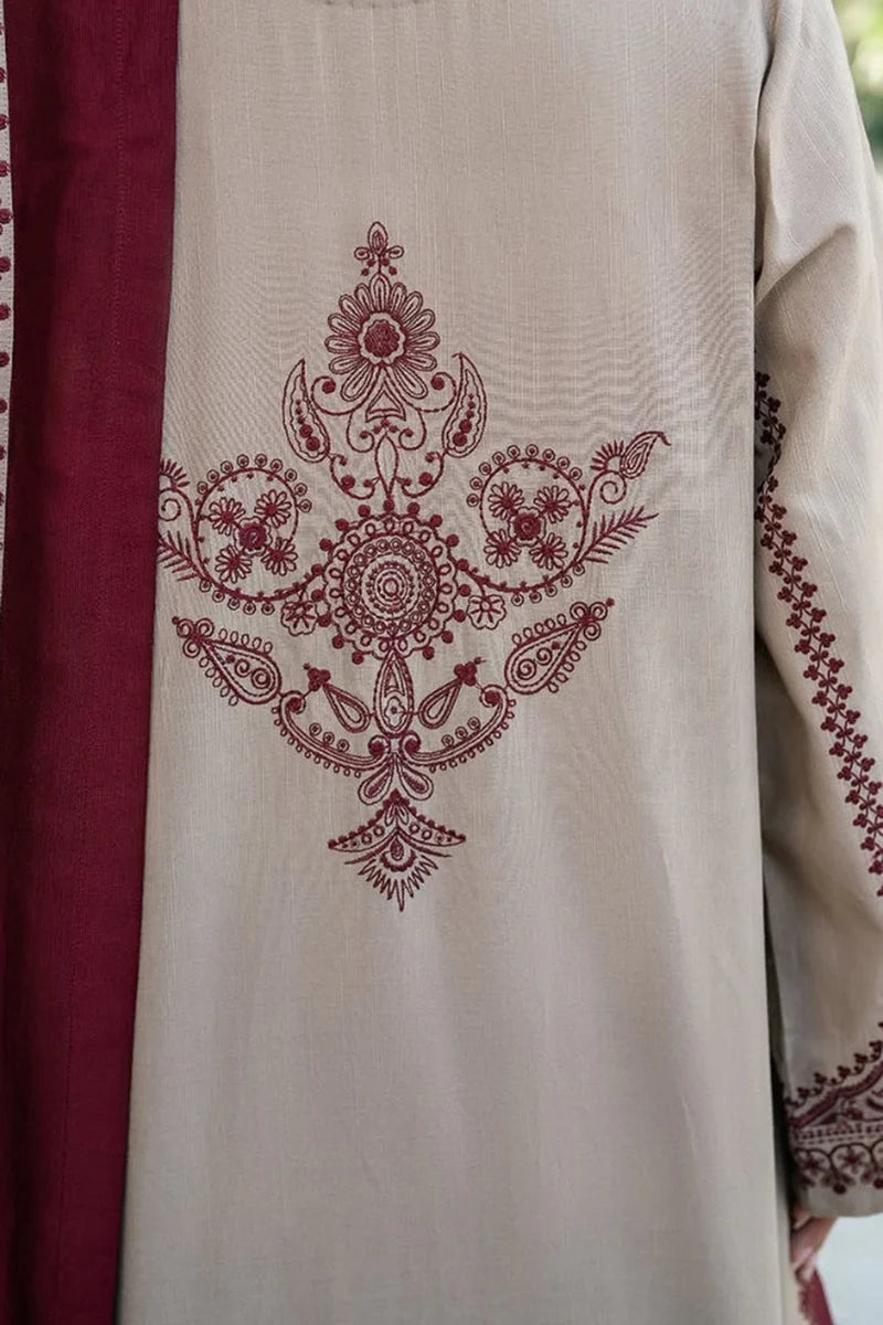 Baroque - 3PC (Unstitched) Full Embroidered Lawn Fabric