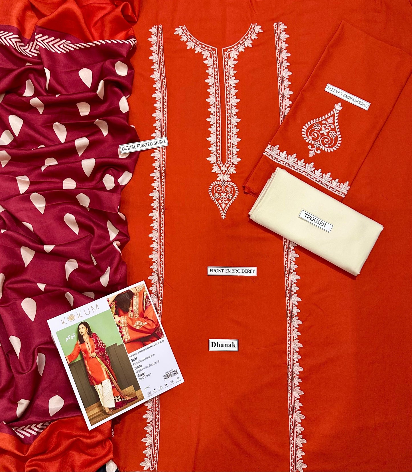 URGE DHANAK 3PC EMBROIDERED