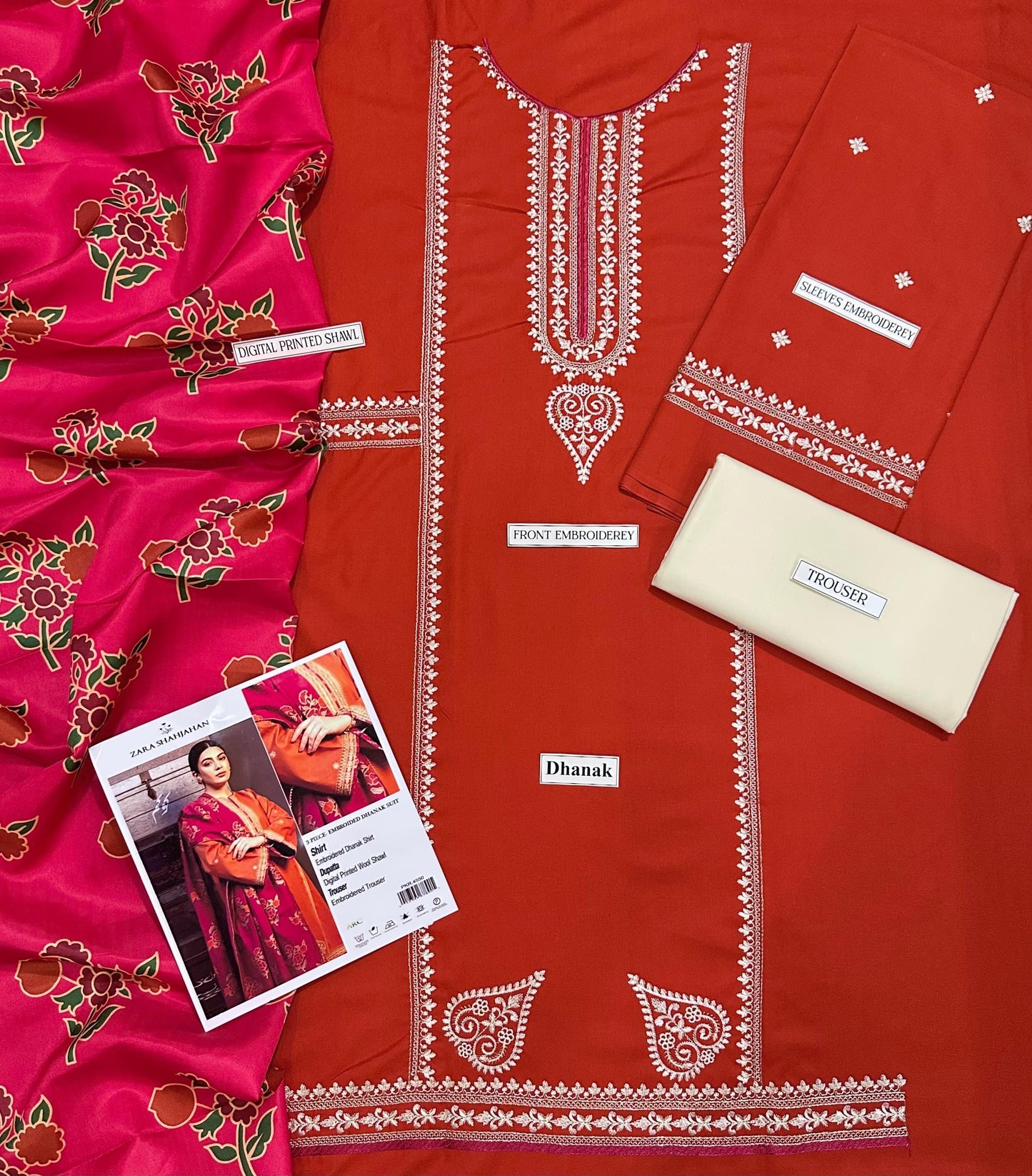 URGE DHANAK 3PC EMBROIDERED