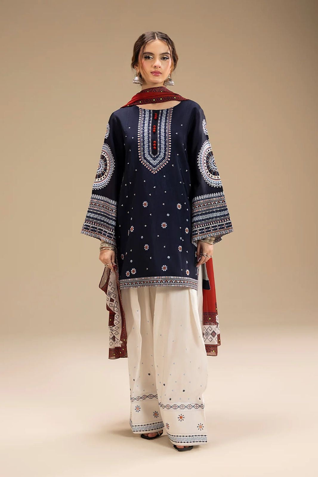CROSS STITCH DHANAK 3PC EMBROIDERED