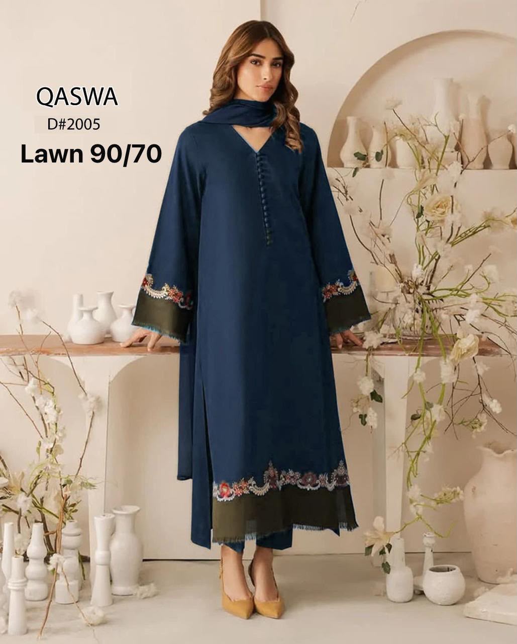 Qaswa 3Pcs Embroidered Summer Lawn Collection 2026